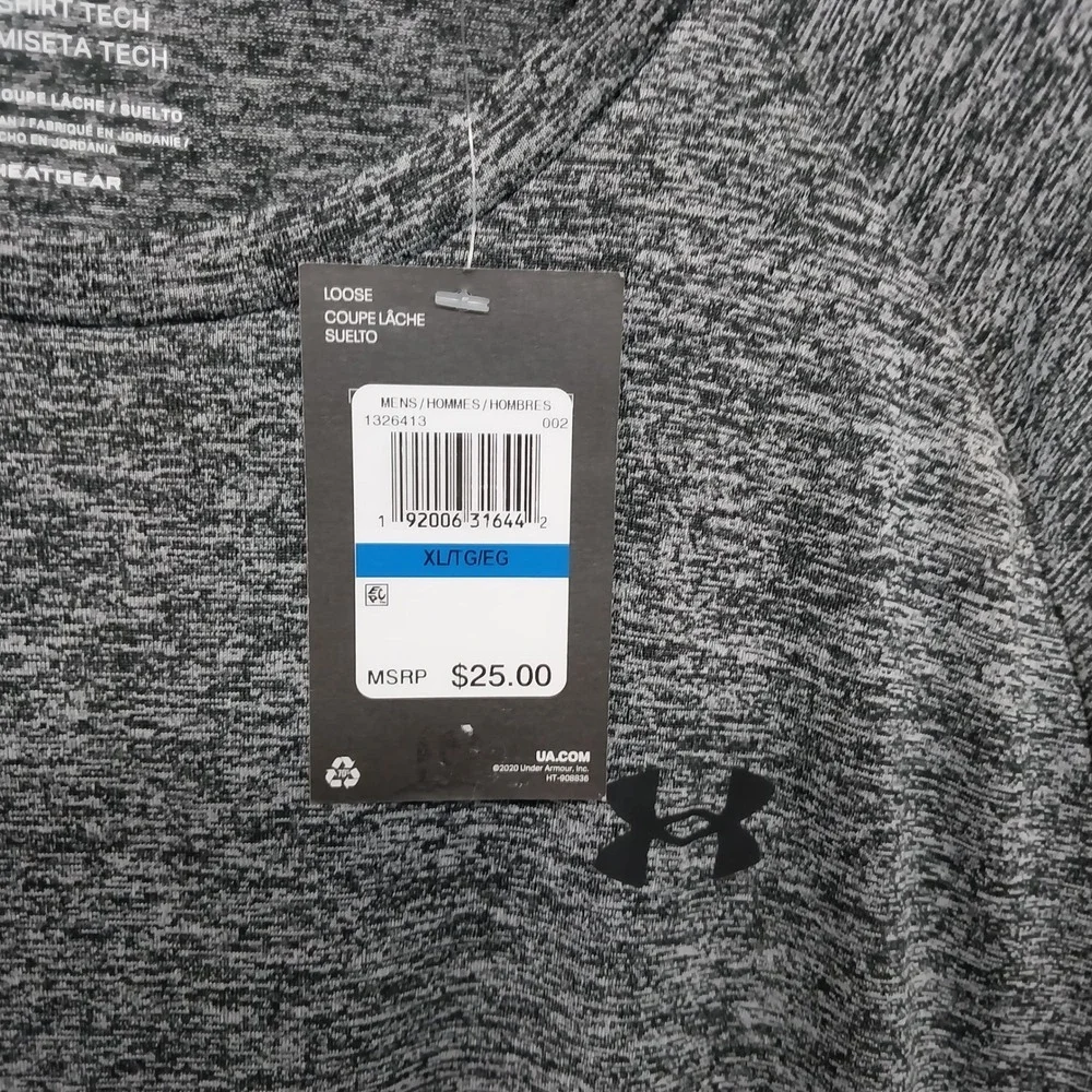 Under Armour Mens T-Shirt UA Tech HeatGear Loose Fit XL Gray 1326413-002